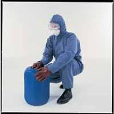 Cat 3 Type 5/6 Blue Hooded Asbestos Coveralls -Blue